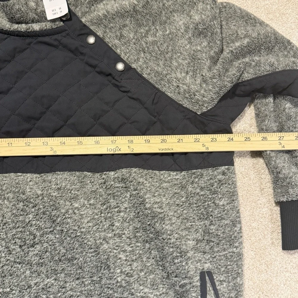 Abercrombie & Fitch Quilted Asymmetric Snap Button Fleece Pullover Size XL NWT